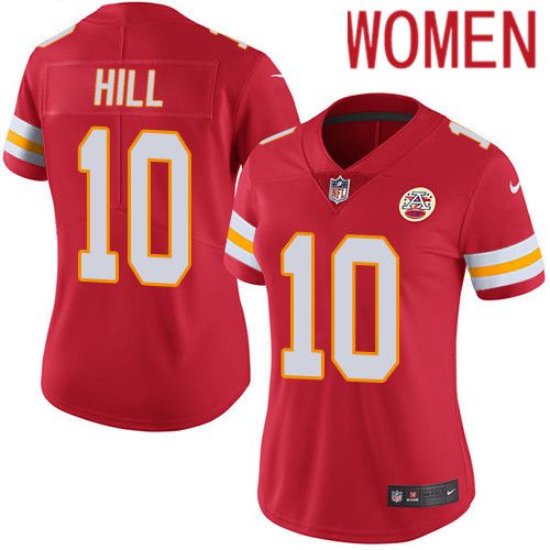 Women Kansas City Chiefs #10 Tyreek Hill Nike Red Vapor Limited NFL Jersey
